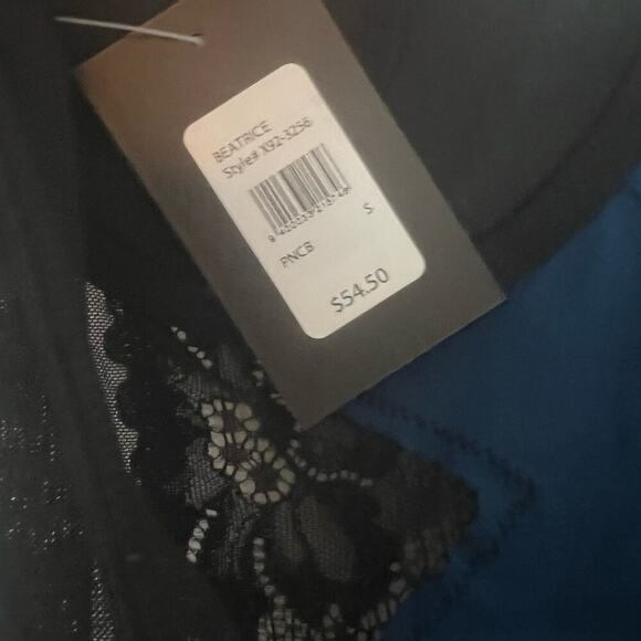 Frederick's Of Hollywood Beatrice Teal Blue Black Bodysuit Women Size Small NWT - Picture 5 of 6